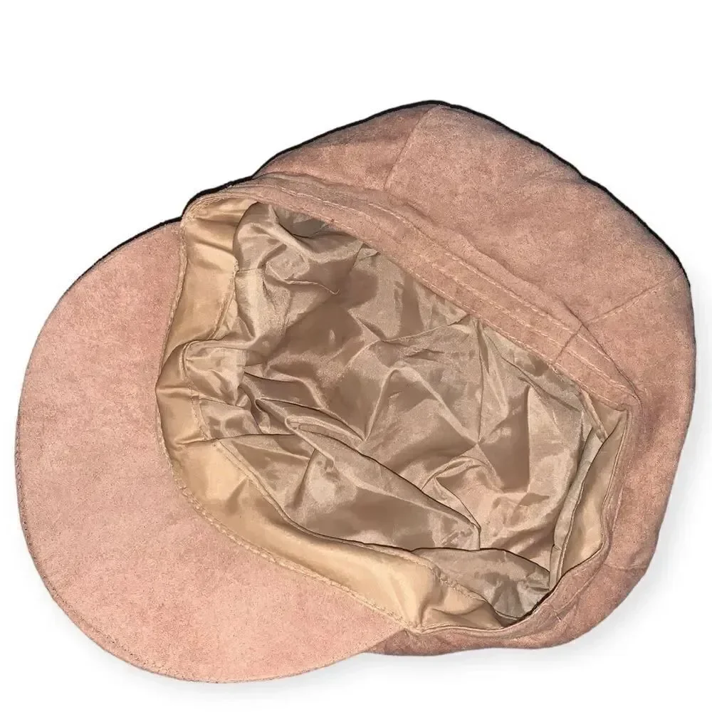 Faux Suede Rhinestone Buckle Cap - Picture 2 of 2